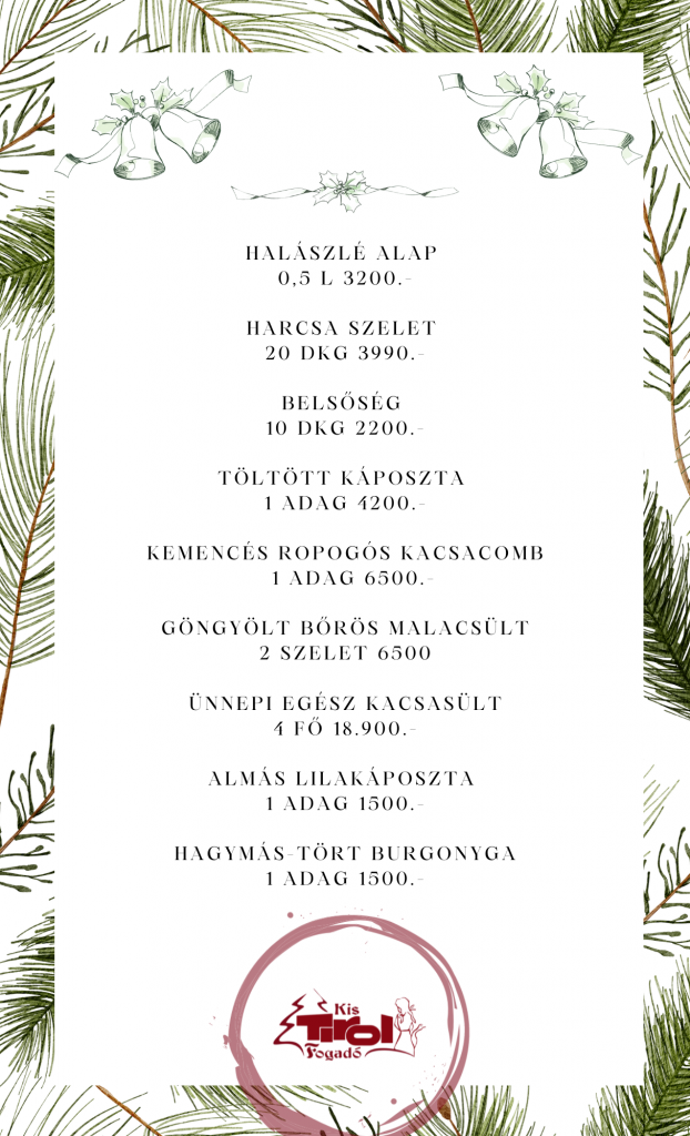 karácsonyi menü 2024 - 2
